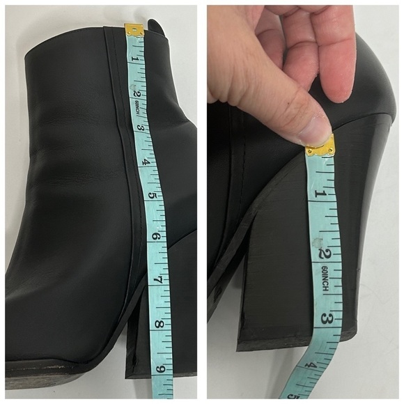 Magda Butrym Black Leather Block Heel Pointed Boots